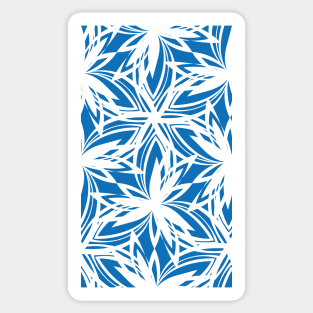 abstract petals - white on blue Sticker